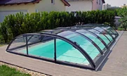 Bazénové zastrešenie ELEGANT s možnosťou fixácie čelnej steny
