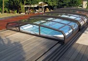 Zakrytie bazéna OCEANIC - nízky v populárnej antracitovej farbe hliníkových profilov