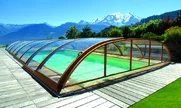 Zastrešenie bazénu na mieru - Elegant Neo v imitácii dreva
